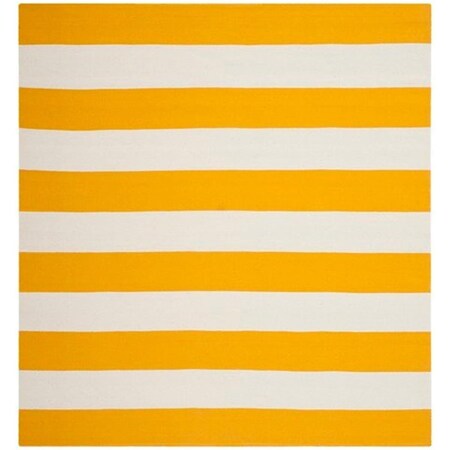Safavieh Montauk Hand Woven Square Rug- Yellow - White- 6 x 6 ft. MTK712A-6SQ